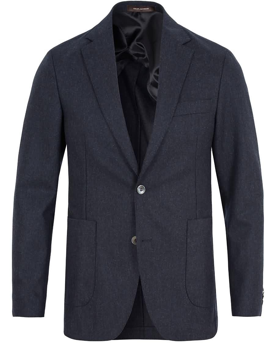 oscar jacobson einar flannel blazer navy Ny Nettside yqflp